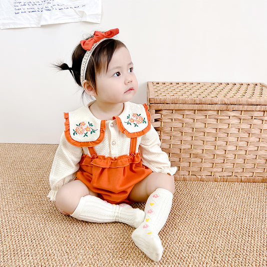 Baby Jumpsuit Autumn New Newborn Baby Clothes Long Sleeve Bag Fart Clothes Fake Two Baby Clothes