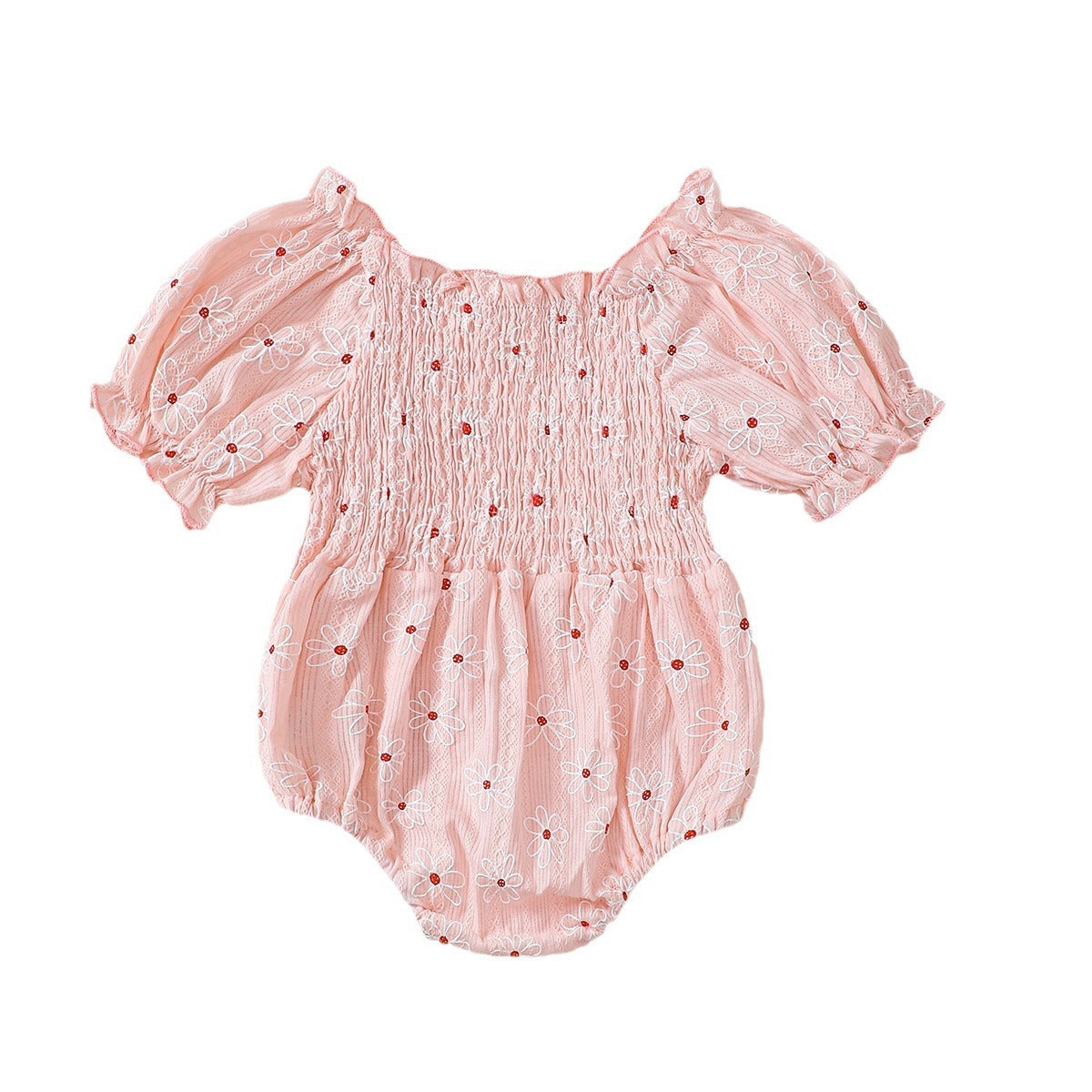 Little Sun Print Puff Sleeve Romper