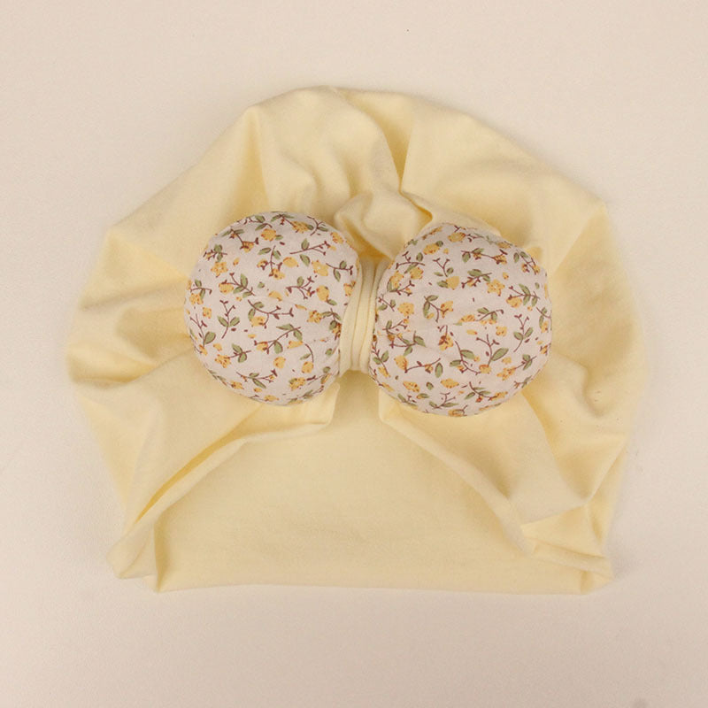 Baby Hat Spring And Autumn Head Protection Fontanelle Cap Broken Flower Bow Baby Head Cap Cute Warm Baby Indian Hat