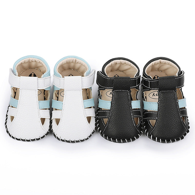 Stitched Baby Sandals Rubber Sole Breathable Foot Anti-Kick Baby Shoes Indoor Toddler Shoes