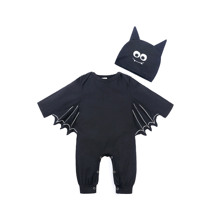 Children's Clothing Halloween Baby Clothes Newborn Baby Autumn Bat Long-Sleeved One-Piece Jumpsuit