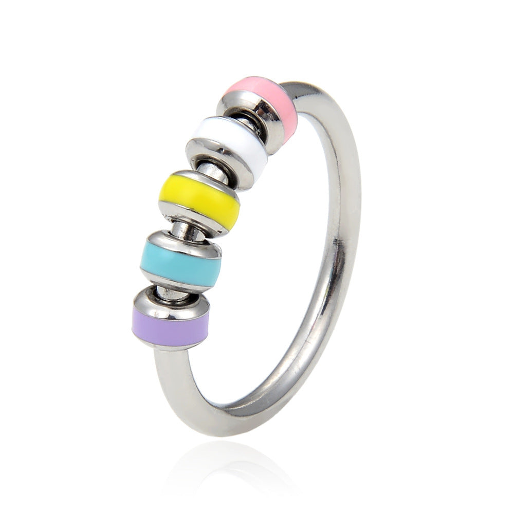 Enamel Fingertip Rotation Stress Relief Ring