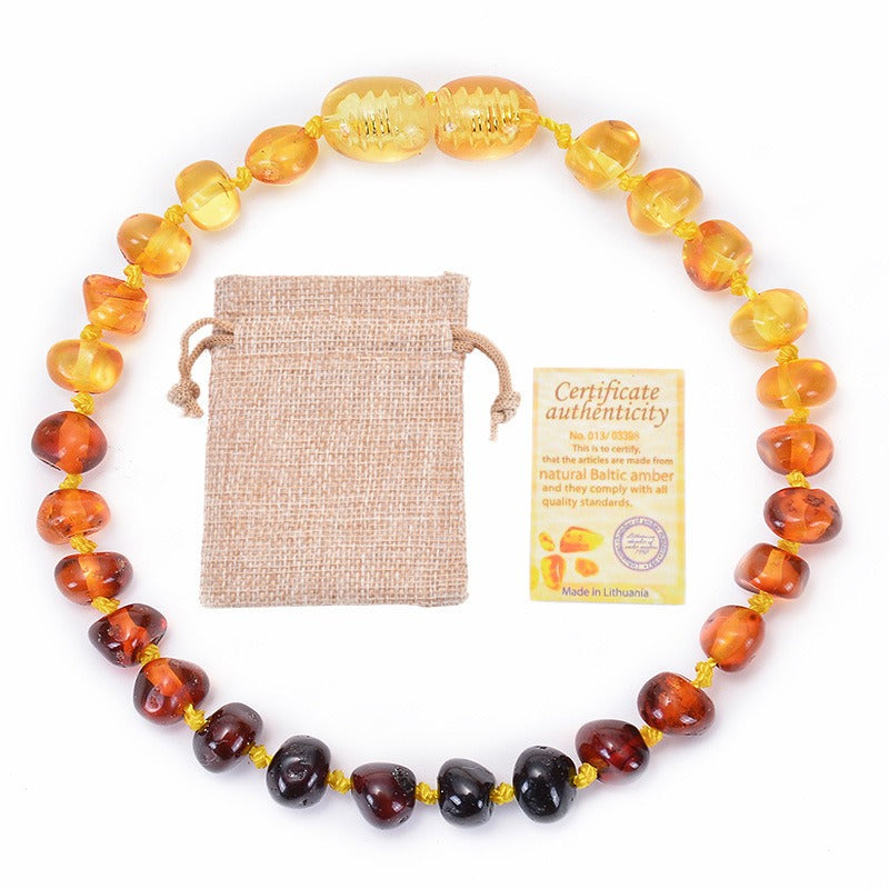 Baltic Sea Natural Amber Baby Bracelet Baby Diy Irregular Amber Hand String Jewelry