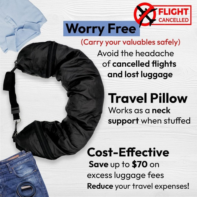 Travel Headrest Can Store Clothes Outdoor Pillow