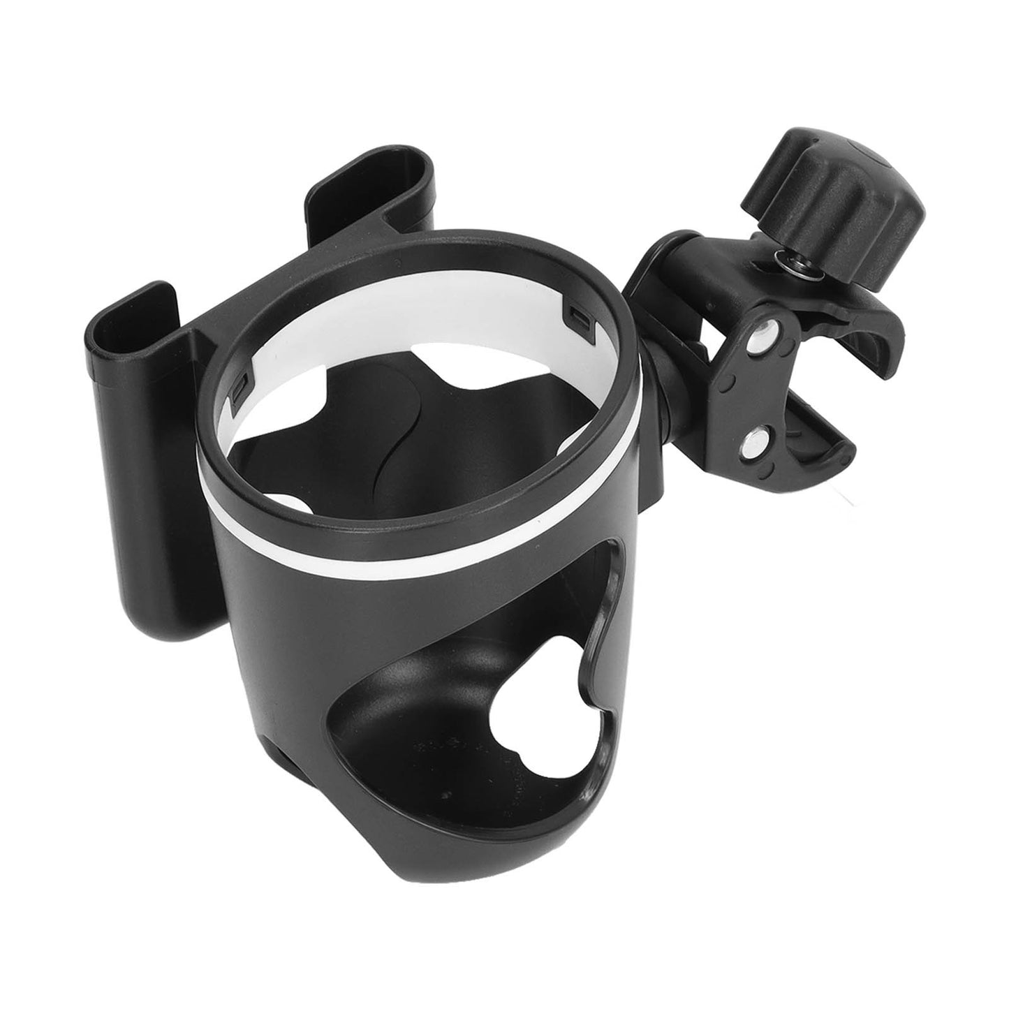 Baby Stroller Cup Holder Prevent Slipping Adjustable 360 Degree Rotating Universal 2 in 1 Stroller Drink Rack with Clip