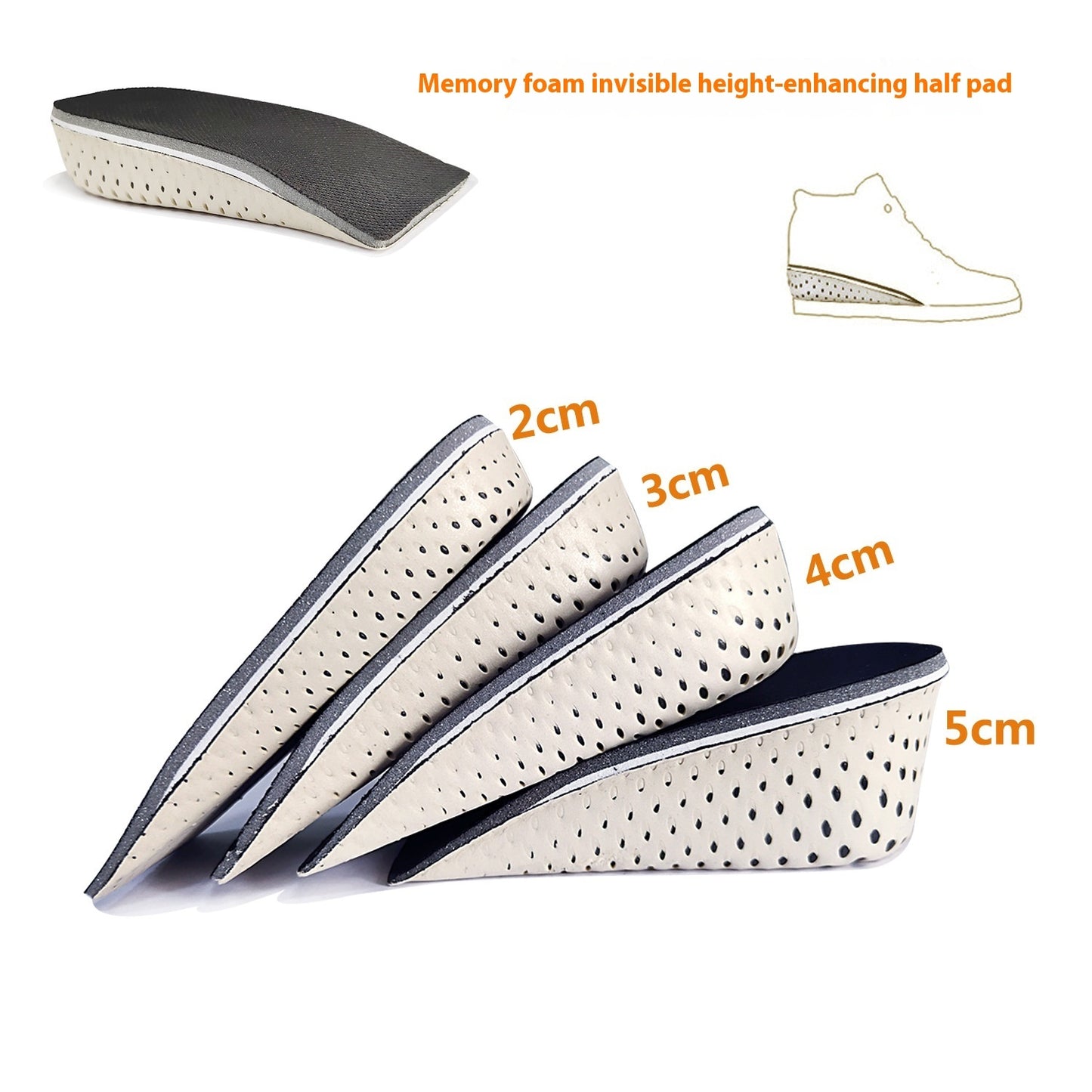 Sports Comfortable Thermal Memory Foam Invisible Inner Heightening Pad