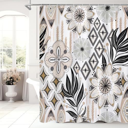 Polyester 3d Digital Printing Shower Curtain Waterproof Abstract Leaves