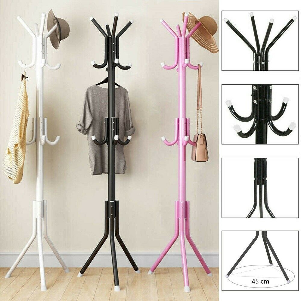 Coat Stand CoatHatJacketUmbrella Floor Standing Rack Clothes Hanger Hooks UK