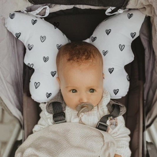 Multifunctional Baby stroller neck pillow butterfly shape strap connection baby out of shock pillow