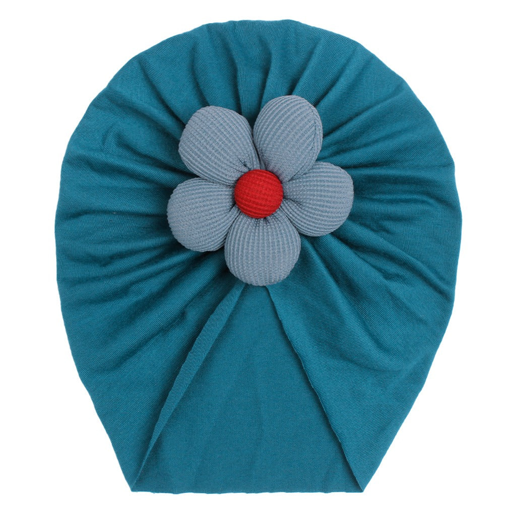 Children's imitation cotton pullover hat, baby creative, comfortable, breathable flower hat, baby hat