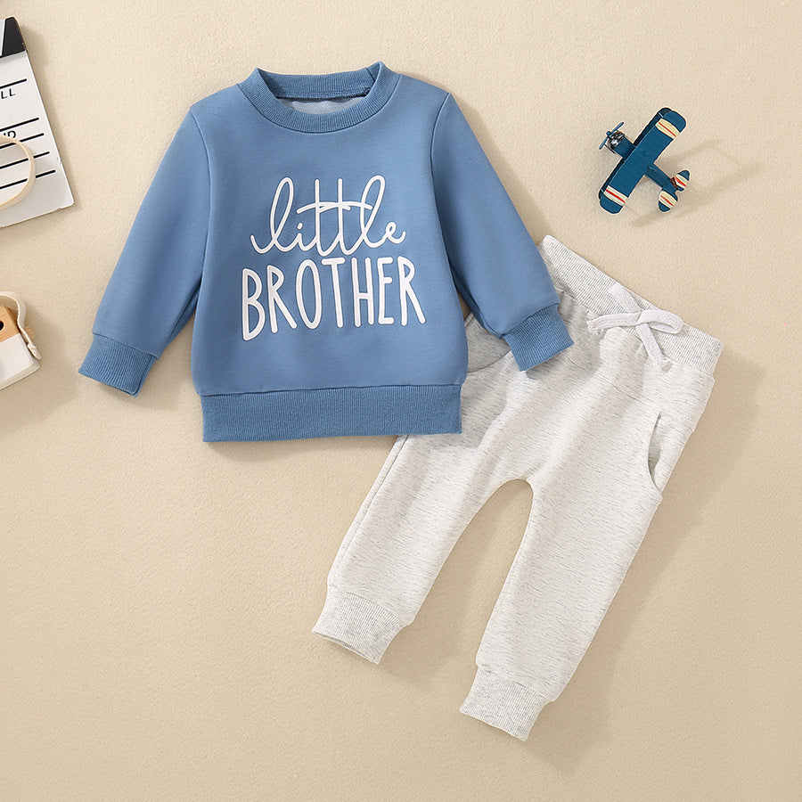 Boys And Girls Letter Sweater Suit