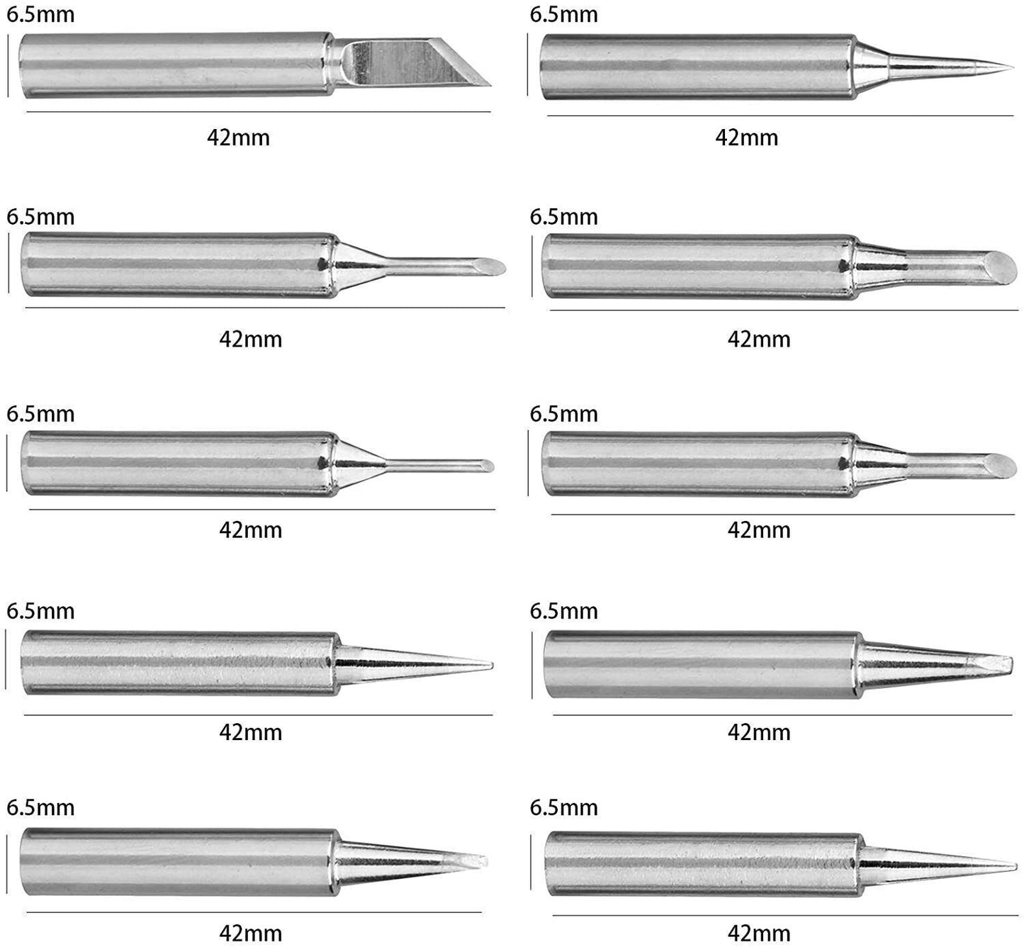 10 Pack Solder Soldering Iron Tips Standard Size Accessories Electrical Parts UK