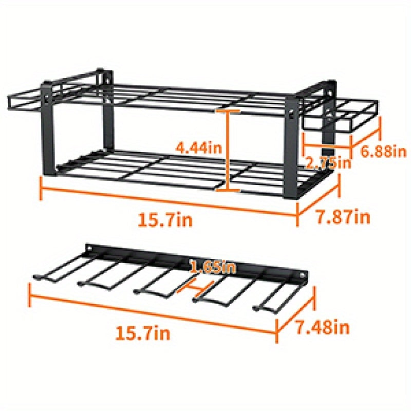 Wall Mounted Electric Tool Storage Rack - Heavy Duty 2-layer Tool Storage And Storage Garage And Workshop - Ele