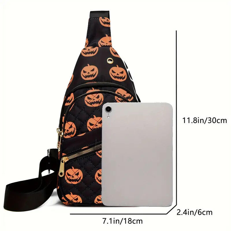 Halloween Bags Large Capacity Tote Bag Adjustable Shoulder Strap Crossbody Bag Multi-Function Zipper Shoulder Bags