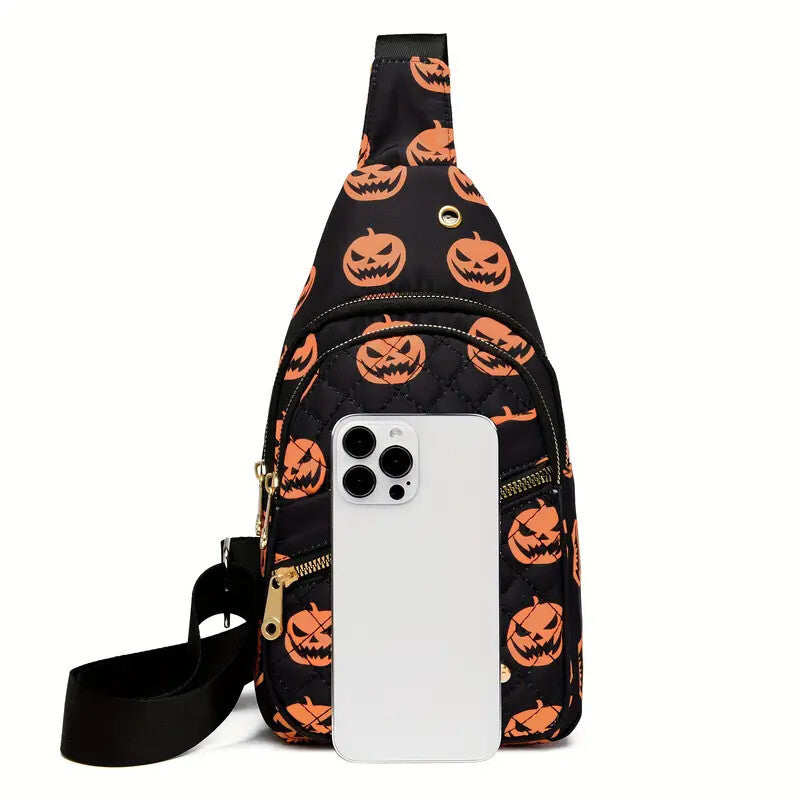 Halloween Bags Large Capacity Tote Bag Adjustable Shoulder Strap Crossbody Bag Multi-Function Zipper Shoulder Bags