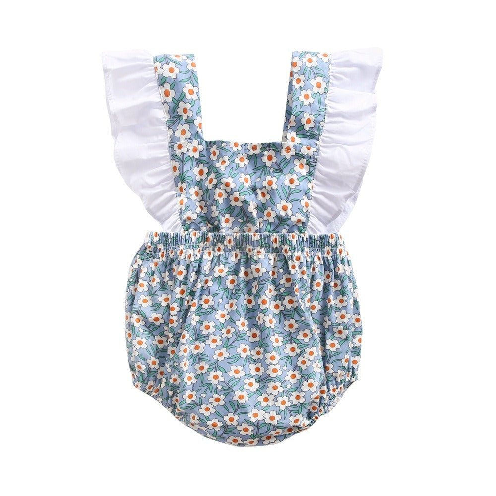 Baby jumpsuit with floral and contrasting colors, baby jumpsuit, baby clothing