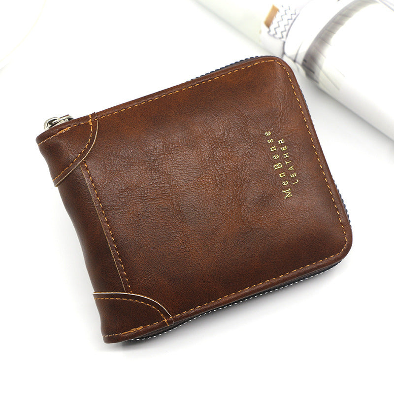 Men's Wallet Short Casual Zipper Coin Purse