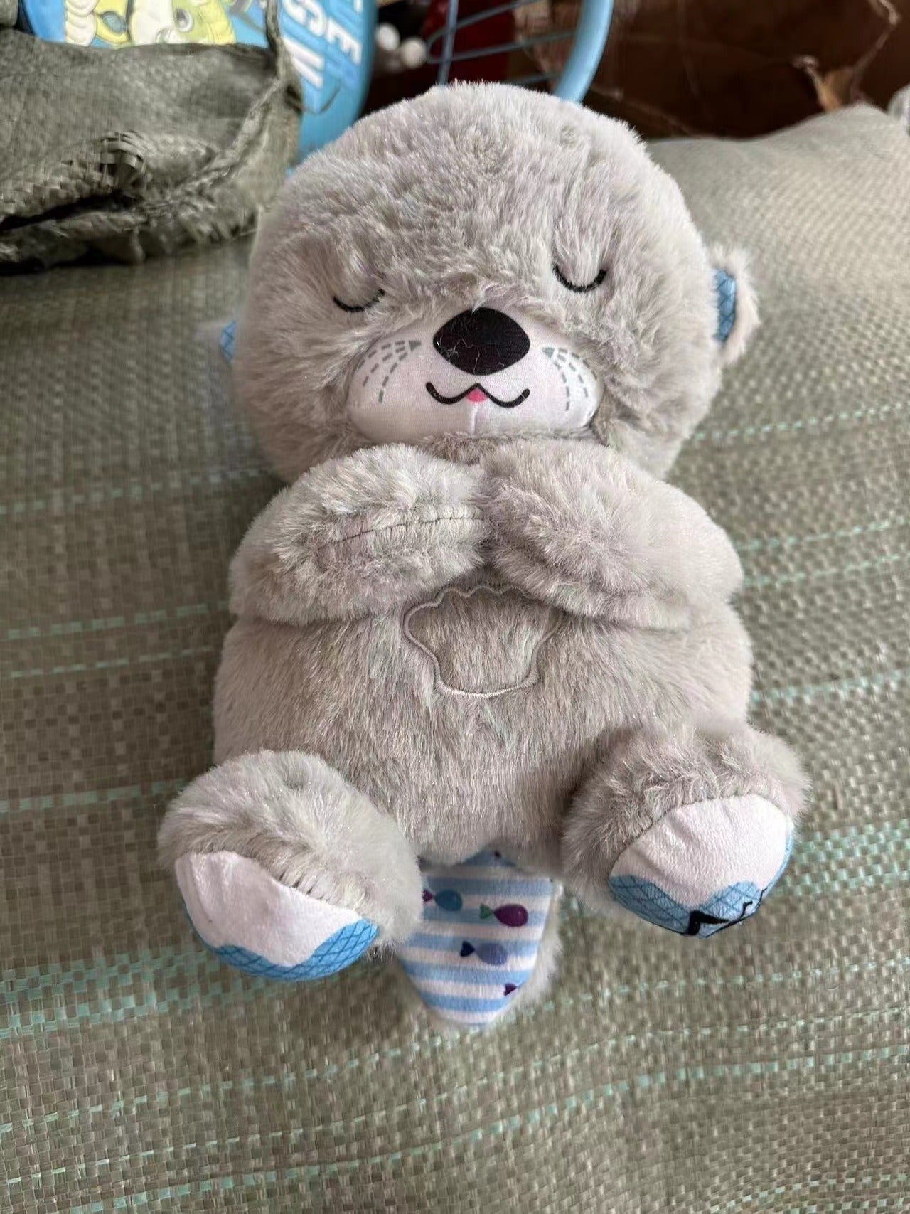 Baby comfort doll sleep toy breathing baby otter breathing bear baby toy music early education doll