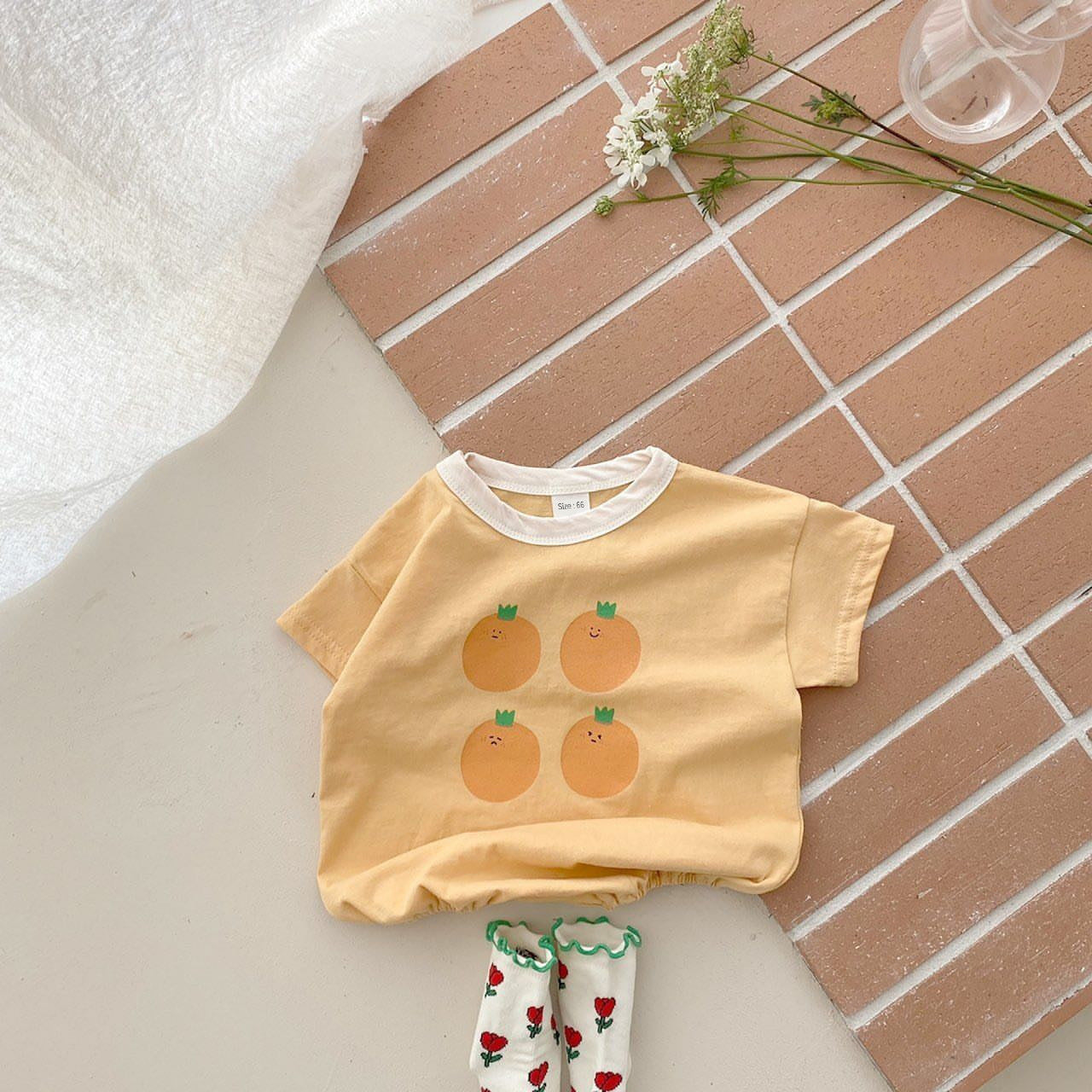 Ins Baby Refreshing Fruit Short-Sleeved Jumpsuit Baby Summer Cotton Comfortable Bag Fart Romper