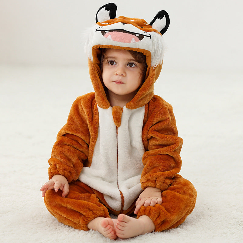 Flannel Romper Baby Pajamas Animal Jumpsuit