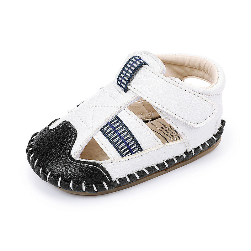 Stitched Baby Sandals Rubber Sole Breathable Foot Anti-Kick Baby Shoes Indoor Toddler Shoes