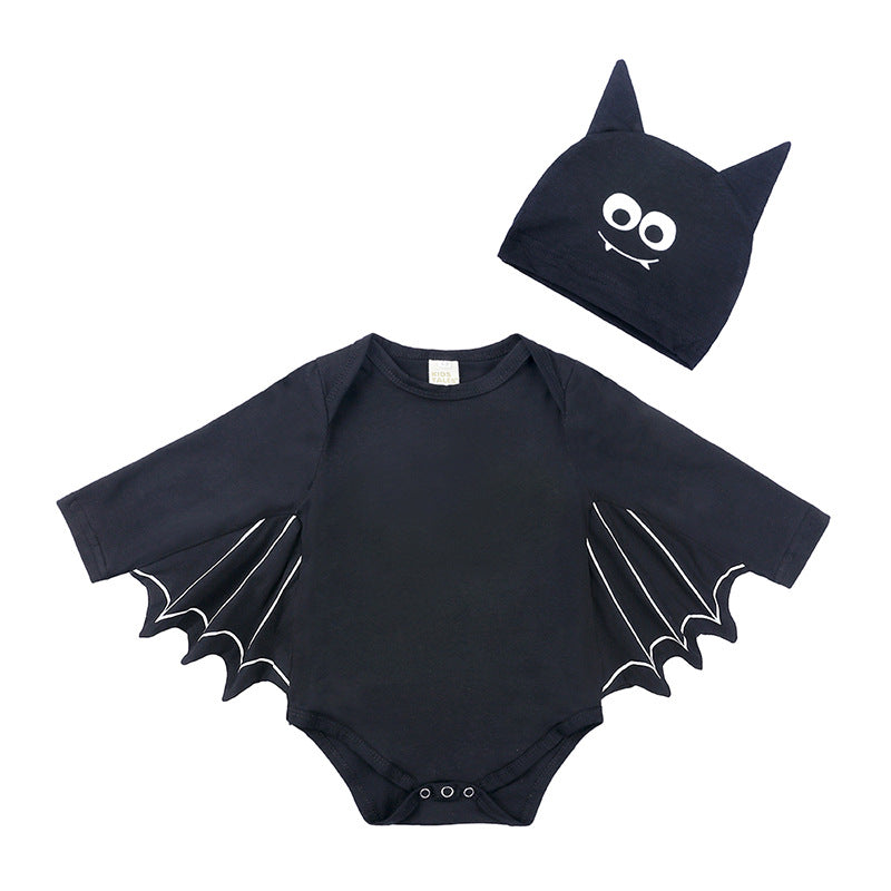 Children's Clothing Halloween Baby Clothes Newborn Baby Autumn Bat Long-Sleeved One-Piece Jumpsuit