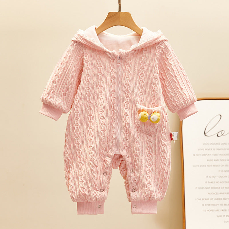 Newborn Baby One-Piece Suit Female Baby Go Out Hugging Clothes Cute Princess Romper Autumn Clothes