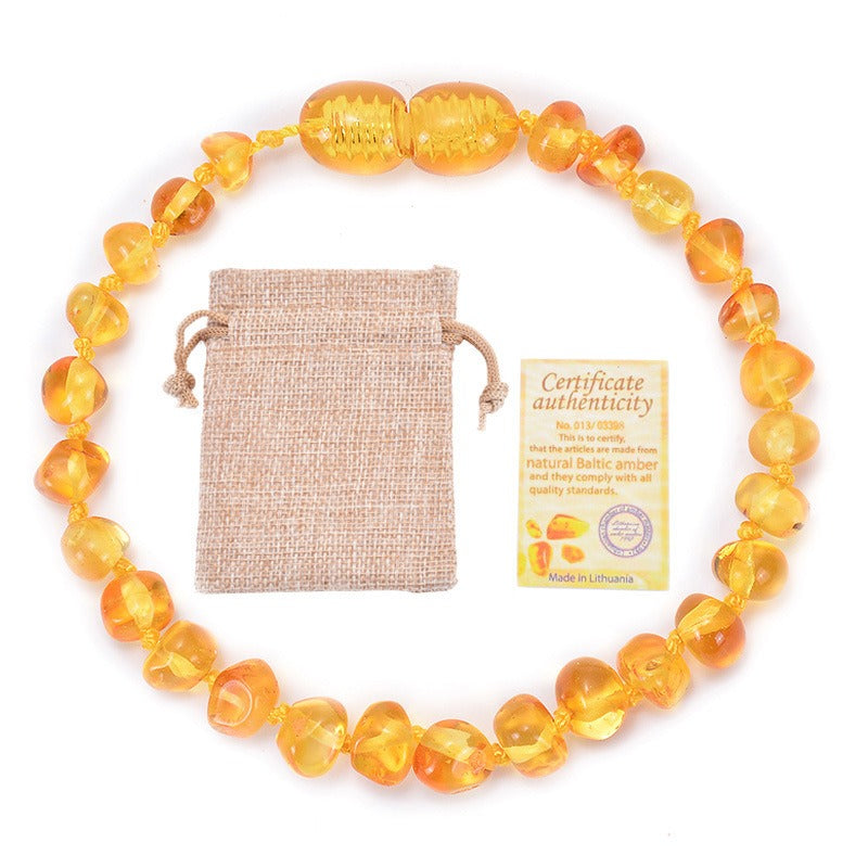 Baltic Sea Natural Amber Baby Bracelet Baby Diy Irregular Amber Hand String Jewelry