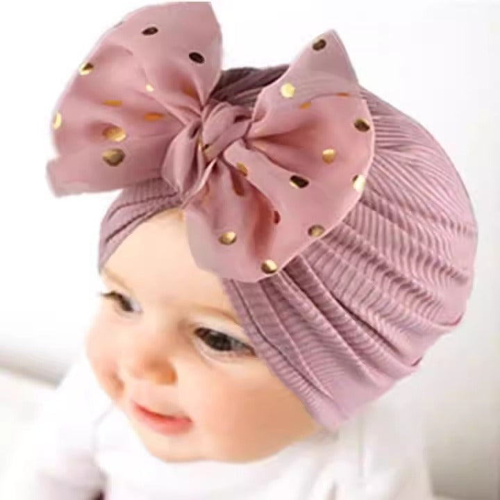 INS European and American Seasonal New Thread Baby Headwear Children's Bow Tie Pullover Cap Cap Baby