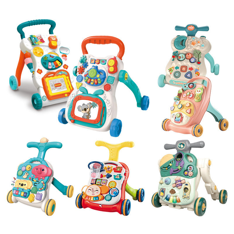 Baby Hand Push Toddler Toys Children's Music Glide Baby Anti-Rollover Multifunctional Walker