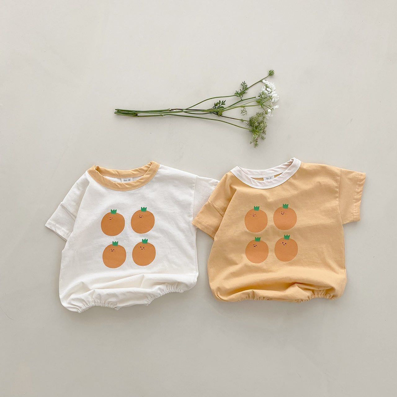 Ins Baby Refreshing Fruit Short-Sleeved Jumpsuit Baby Summer Cotton Comfortable Bag Fart Romper