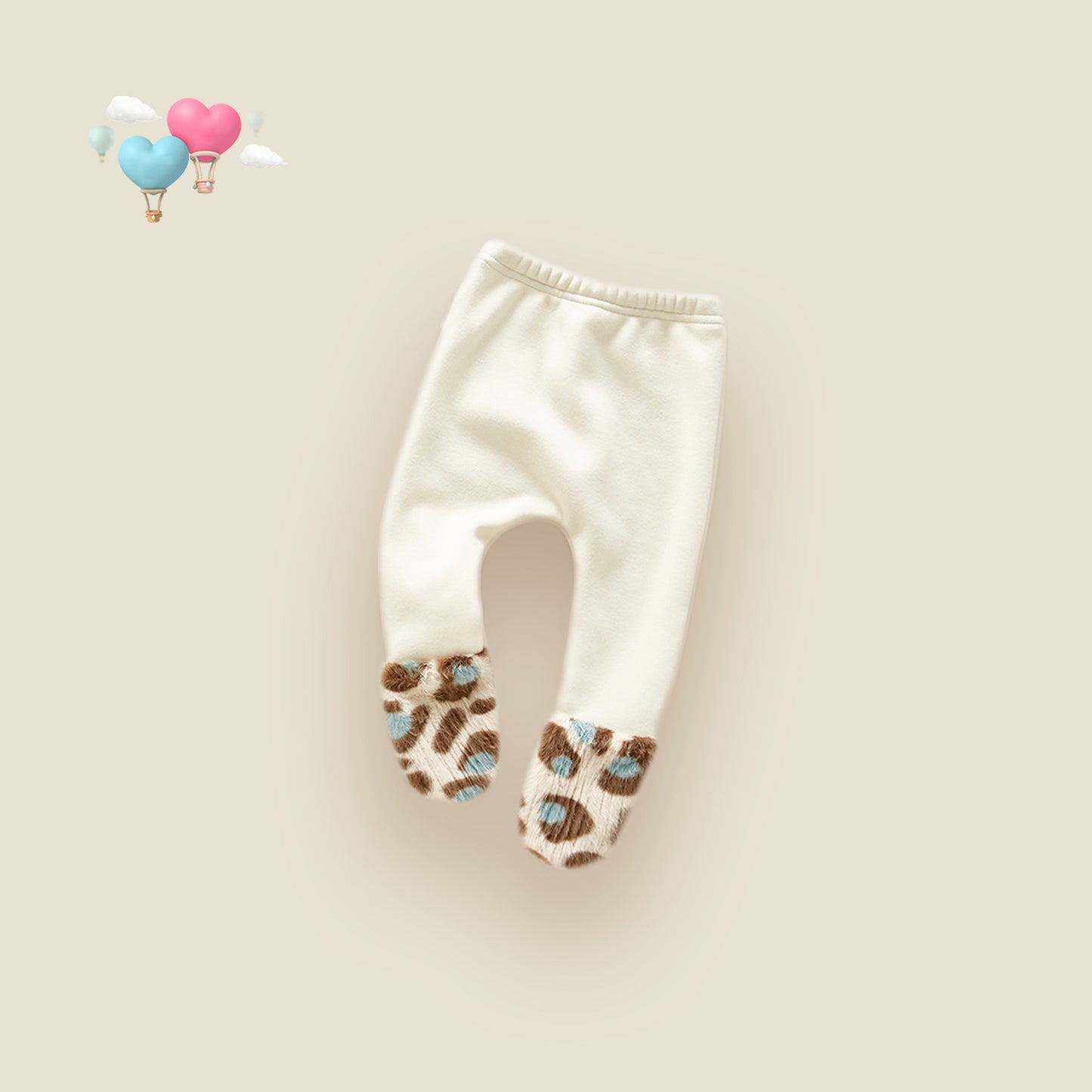 Autumn and winter baby baby can leopard print stitching plus velvet leggings cotton all-match pantyhose