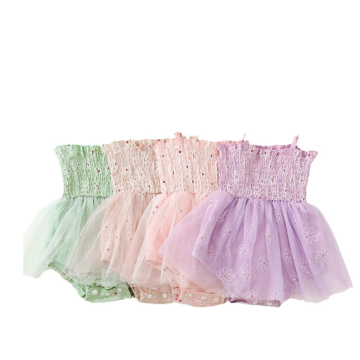 Baby Girl Mesh Camisole Princess Dress With Bowknot Headwear