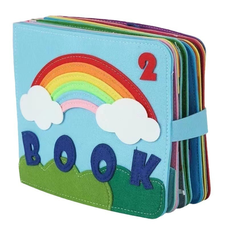 Felt cloth book three-dimensional early education book kindergarten rainbow Montessori children's teaching aids cloth book