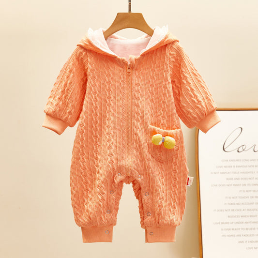 Newborn Baby One-Piece Suit Female Baby Go Out Hugging Clothes Cute Princess Romper Autumn Clothes