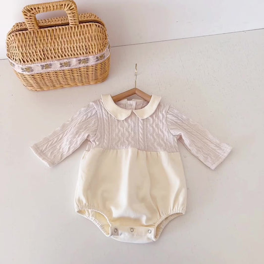 Baby jumpsuit spring and autumn doll collar baby romper long sleeved romper jumpsuit