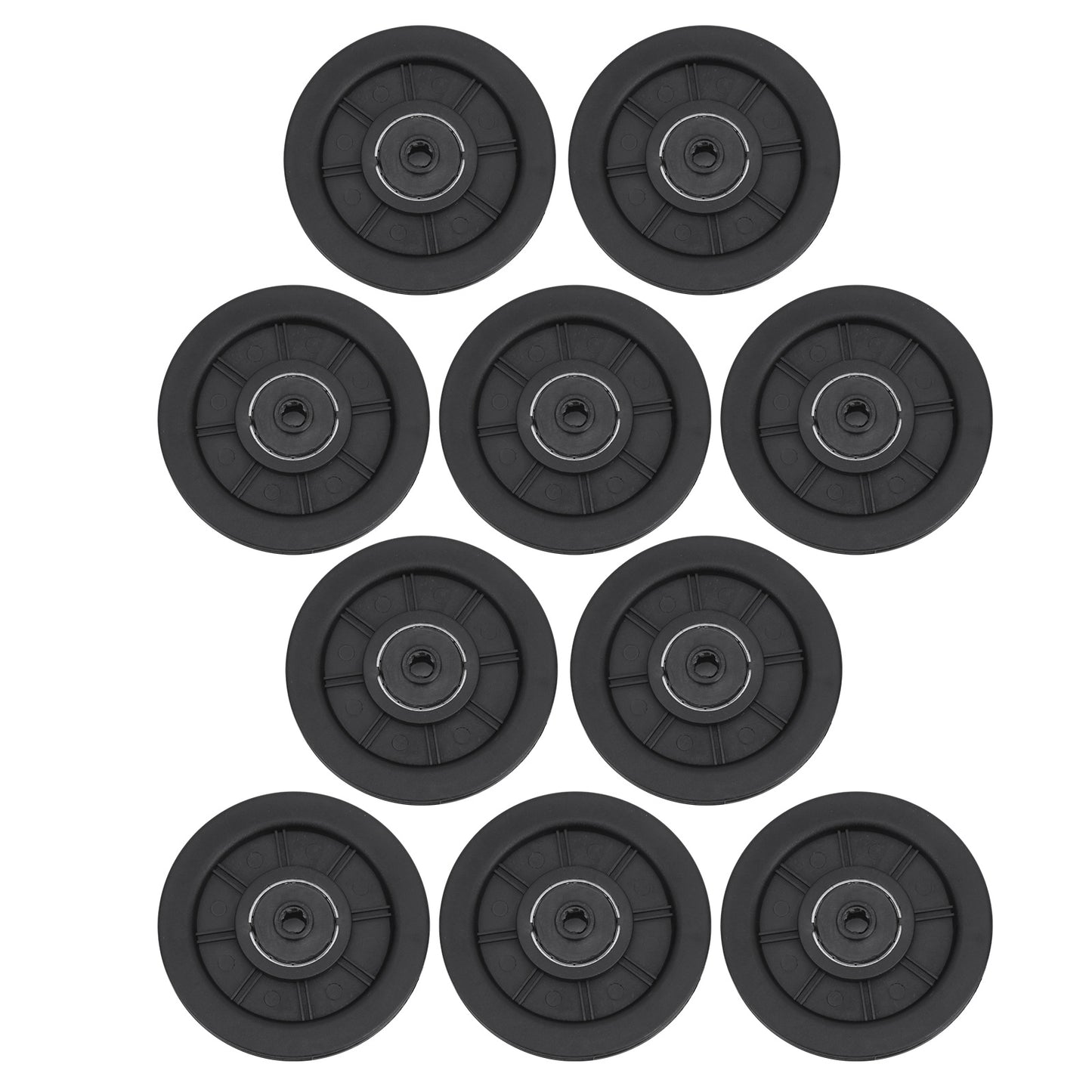 10Pcs/Set 100MM Universal Nylon Bearing Pulley Wheel Replace for Gym Fitness Equipment