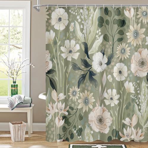 Polyester 3d Digital Printing Shower Curtain Waterproof Abstract Leaves