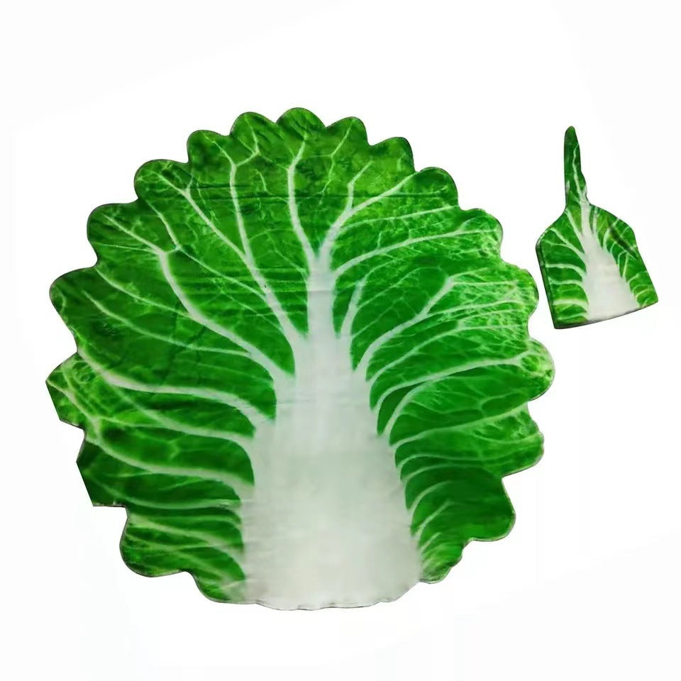 Baby Simulation Cabbage Hat Wrapped Blanket Baby Fun Photo Blanket Flannel Biscuits Blanket