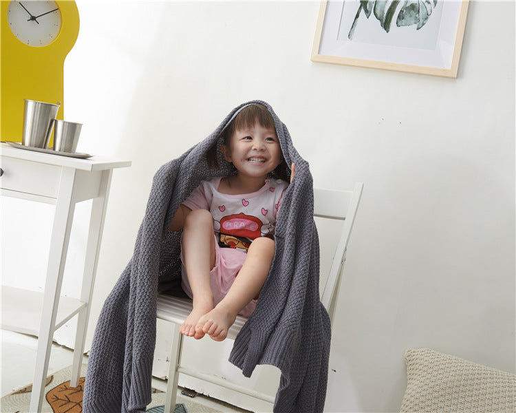 Summer Cotton Baby Knitted Wild Shawl Wool Blanket Air Conditioning Thin Nap Baby Cover Blanket