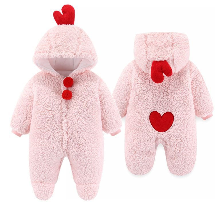 Newborn Baby Clothes Onesie Autumn And Winter Suit Netflix Thickened Warm Baby Out Holding Clothes Winter