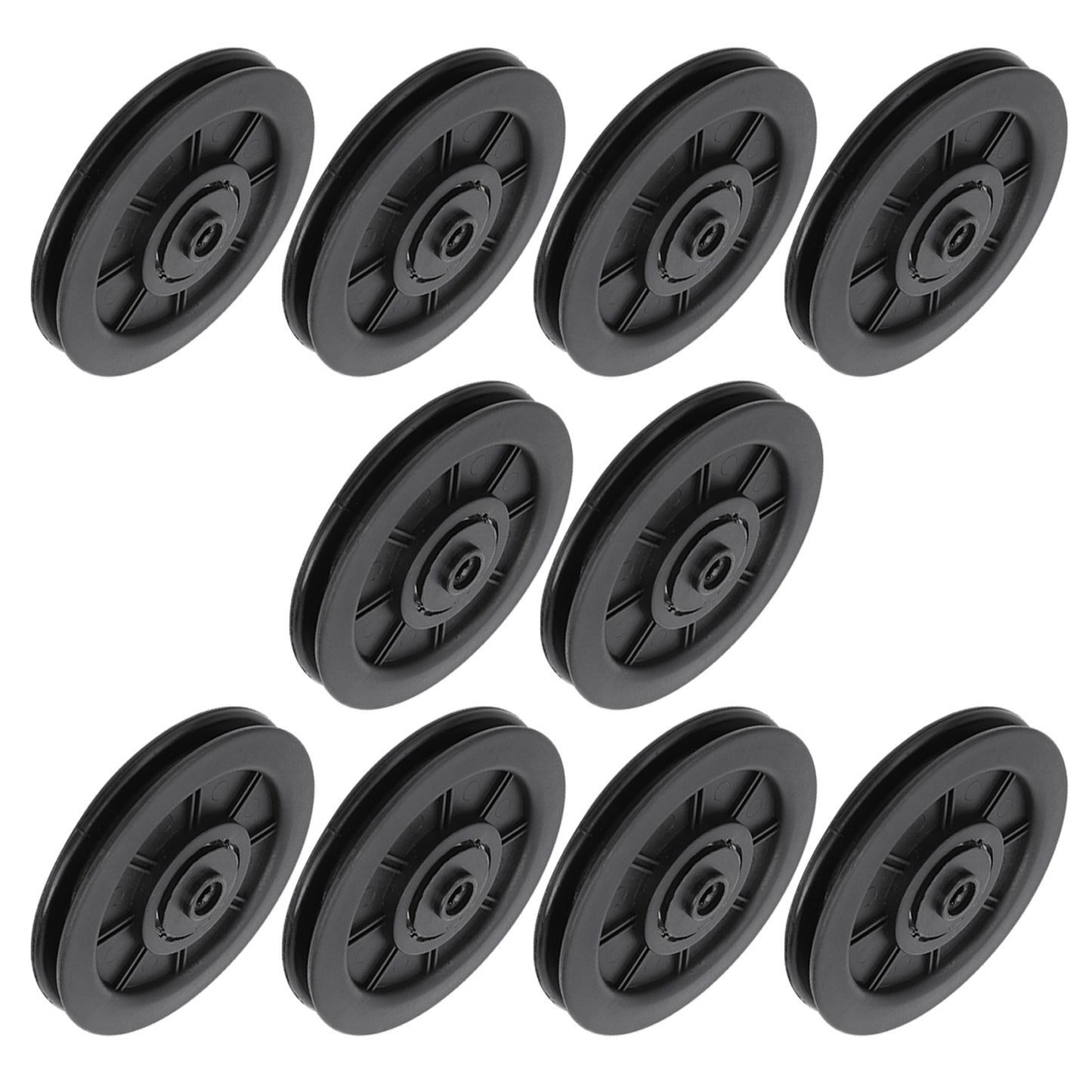 10Pcs/Set 100MM Universal Nylon Bearing Pulley Wheel Replace for Gym Fitness Equipment