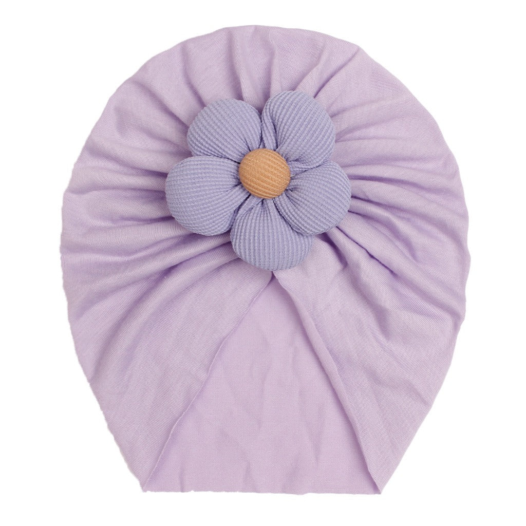 Children's imitation cotton pullover hat, baby creative, comfortable, breathable flower hat, baby hat