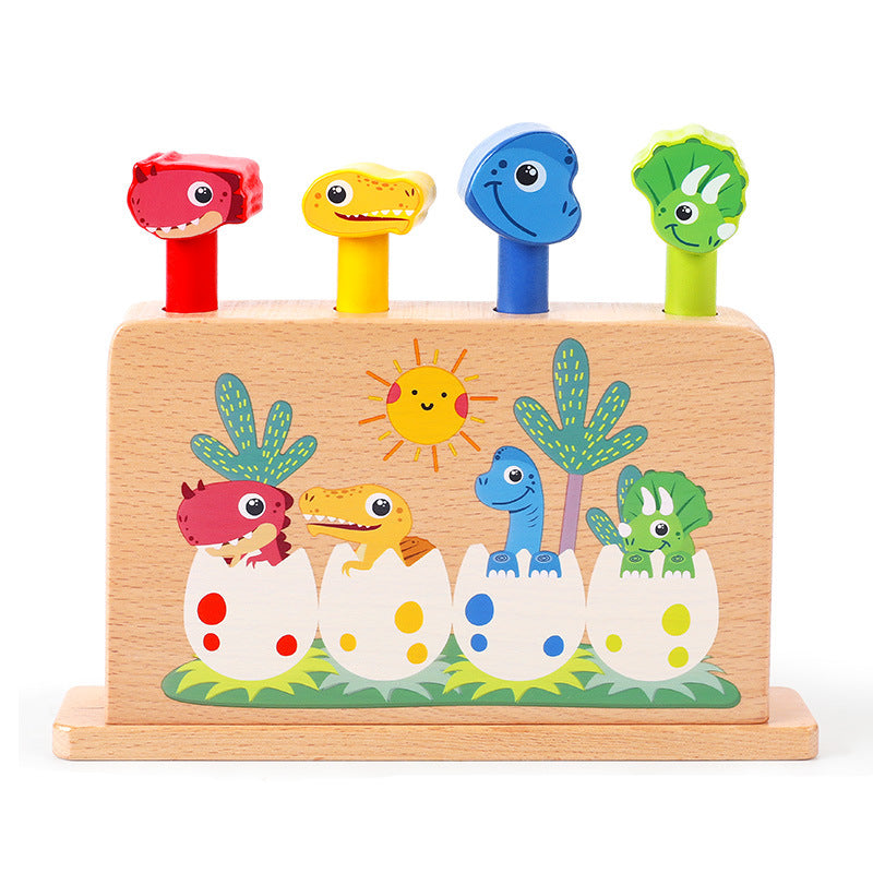 Dinosaur Jumping Stick Baby Hand Strength Training Game Children's Wooden Toys Baby Early Education Building Blocks