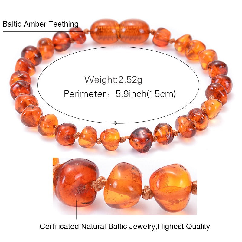 Baltic Sea Natural Amber Baby Bracelet Baby Diy Irregular Amber Hand String Jewelry