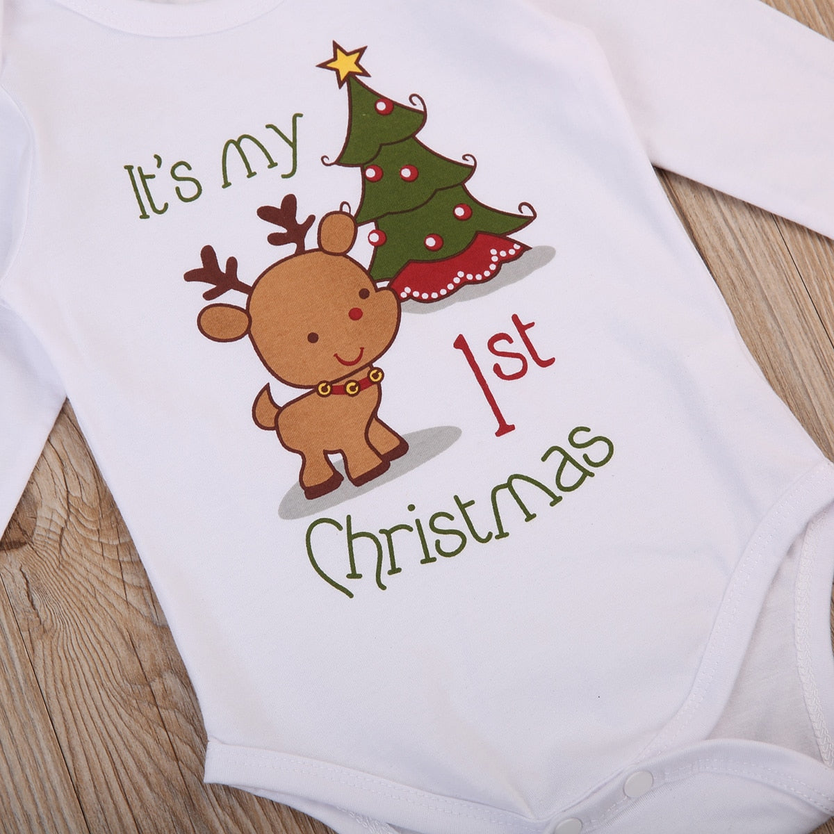 christmas baby romper newborn infant baby boys girls cartoon deer Christmas tree print long sleeves romper autumn baby clothing