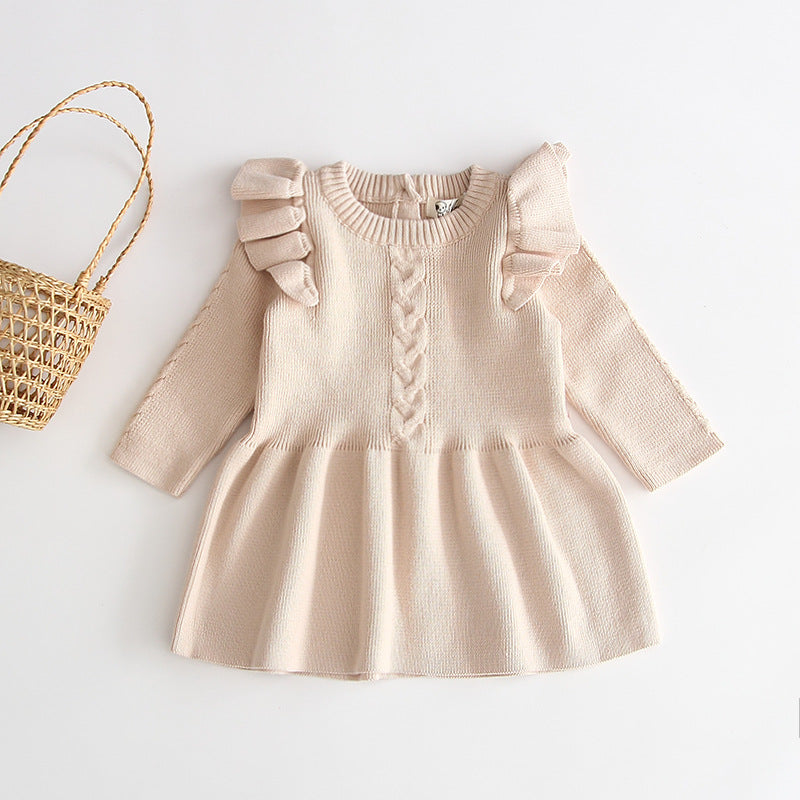 Baby girl knitted dress baby warm dress knitted princess sweater sweater