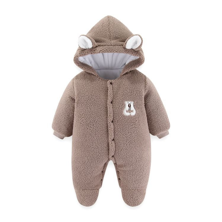 Newborn Baby Clothes Onesie Autumn And Winter Suit Netflix Thickened Warm Baby Out Holding Clothes Winter