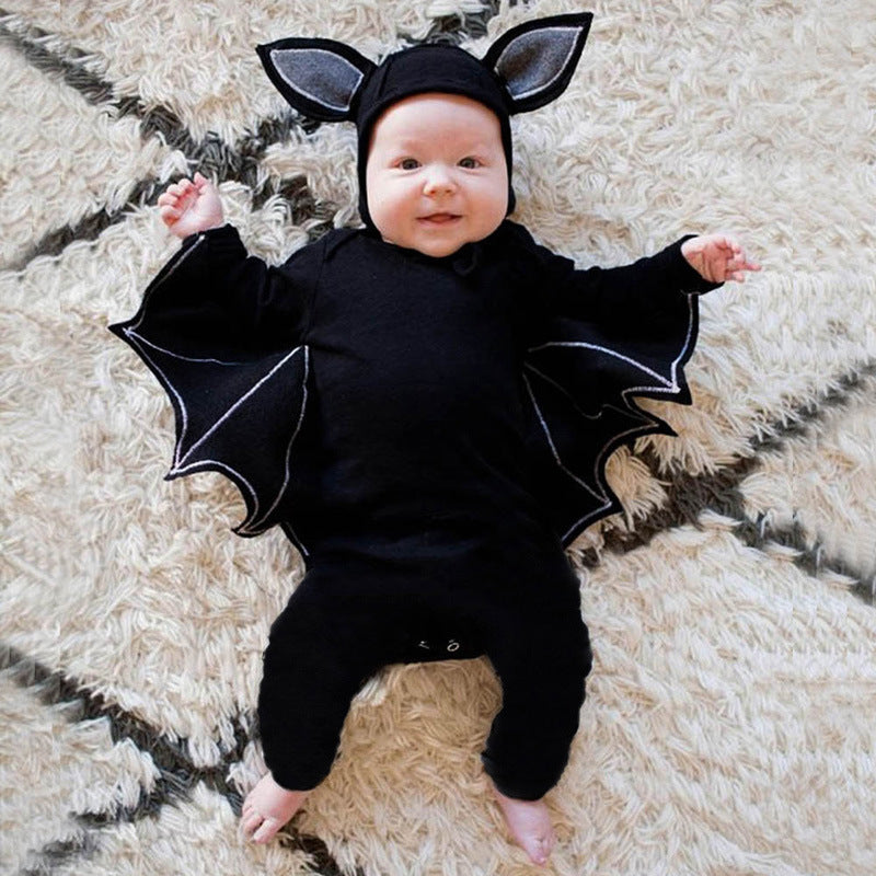 Children's Clothing Halloween Baby Clothes Newborn Baby Autumn Bat Long-Sleeved One-Piece Jumpsuit