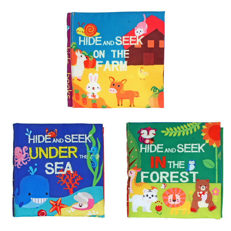 Baby toys three-dimensional cloth books that cannot be torn apart washable children's enlightenment baby ringing paper books